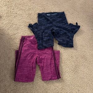 Old Navy Black and Pink Stretch Capris